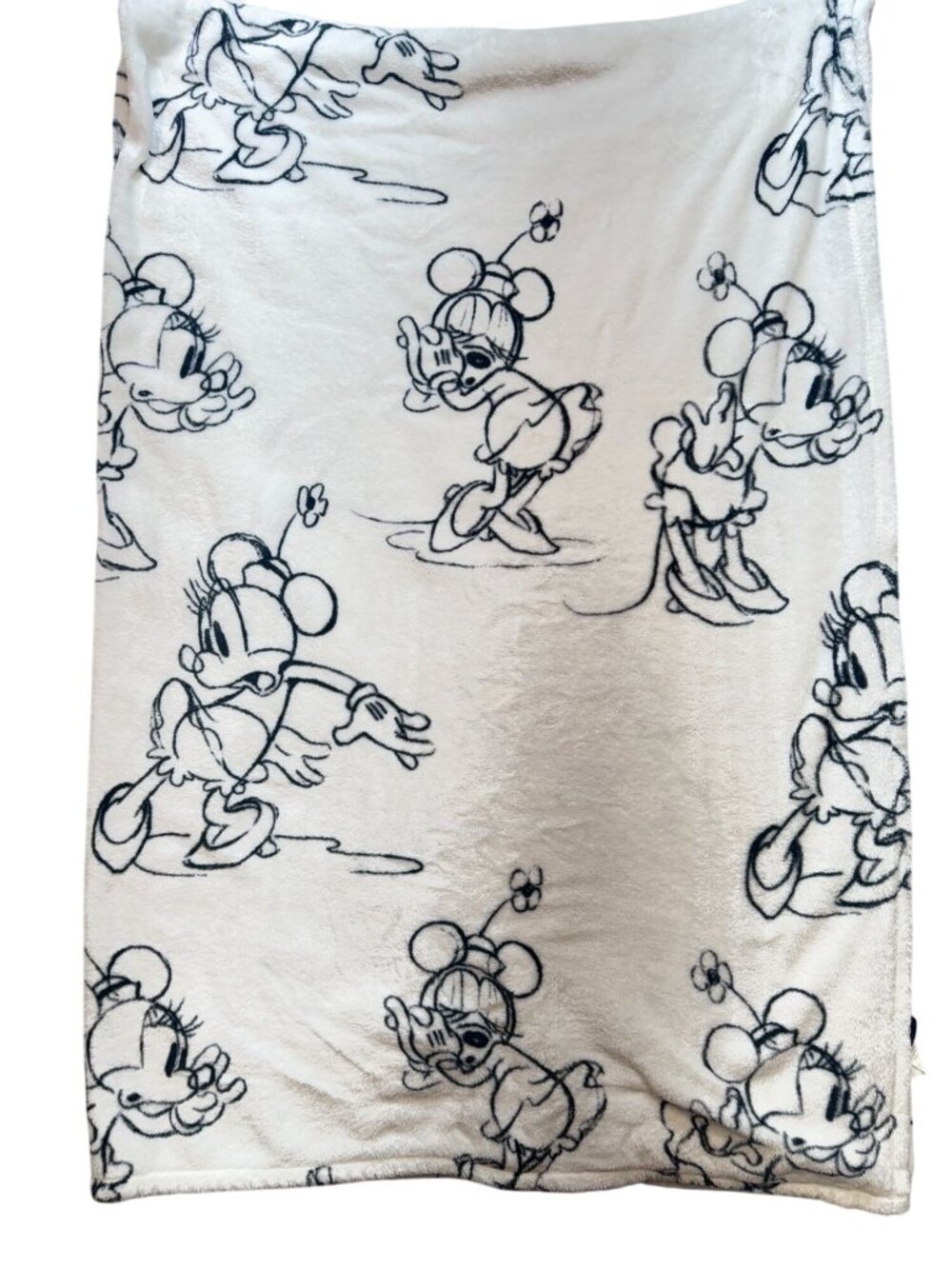Disney Minnie Mouse Fleece Throw Blanket For Kids White Cozy Soft Polyester